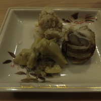 うを徳 - 粟麩ふき味噌、八幡巻、ユリ根胡麻味噌