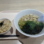波市 - 料理写真:あさりの塩ラーメンとあさりご飯セット