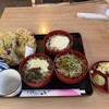 久美野 - 三色そば　海老天・野菜天2品