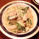 カブとアサリのクリームパスタ