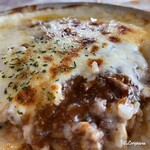 プチポア - ミンチ肉と茄子とソースの重ね焼