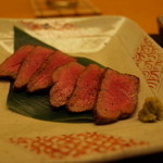 日本料理 銀座 大野 - 黒毛和牛フィレ肉味噌焼き 山葵 醤油 塩だれ 2015.02.x