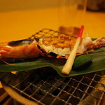 日本料理 銀座 大野 - 車海老雲丹焼き 2015.02.x