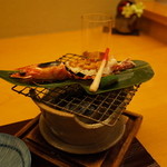 日本料理 銀座 大野 - 車海老雲丹焼き 2015.02.x