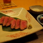 日本料理 銀座 大野 - 黒毛和牛フィレ肉味噌焼き 山葵 醤油 塩だれ 2015.02.x