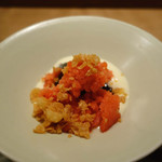 虎白 - 甘　味「冷凍イチゴのシャーベット ラム入りソース」　2015年2月