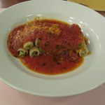 アンティカ オステリア バーチョ - 本日のPasta　ズッキーニ・パルミジャーノを詰め込んだ焼きリガトーニ・トマトバターソース