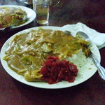 玉蘭 - 大盛り野菜カレーライス。ボリュームたっぷりで満腹間違いありません。