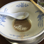 ラーメン げんこつ家 - 丼ごと持ち上げて一気に飲み干しました。
髄が直径4cm位、残りました。