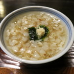 土家 - 27年2月　甘鯛蕎麦の実餡掛け　生海苔、生姜