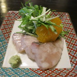 土家 - 27年2月　鰆サラダ　水菜・山葵菜・デコポン　豆乳ドレッシング