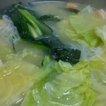 水たき 長野 - 春菊、万能ねぎ、キャベツ、しらたき、麩、とうふ