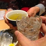 お酒・お惣菜・和食 竜田屋 - H.27.2.1.朝 朝から白波ロックで乾杯