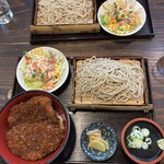 そば処 大むら - わらじ丼もりそばセットそば大盛