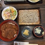 そば処 大むら - わらじ丼もりそばセット