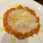 AU GAMIN DE TOKIO table - ヒラメのカルパッチョ　オレンジフレーバーオイル