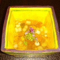 日本料理 晴山 - ホッキ貝とウルイ、ウドの和えもの