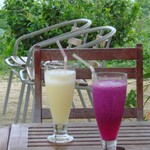 宮良農園 - ドラゴンフルーツジュースとパイナップルジュース