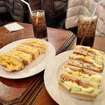 珈琲館 ロックヴィラ - 玉子サンドとキムチサンド