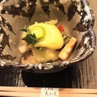 京料理 たか木 - ホタテやエビの黄身酢和え