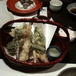磯くら - 山菜の天ぷら、サザエの壺焼き