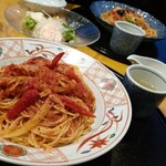 洋麺屋 五右衛門 - 料理写真:赤鬼スパゲッティの2鬼の大盛り、1150+200円。