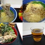 白河そば - おそばの感じ/薄い色の出汁/お豆腐の感じ/そば茶