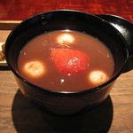 茶菓円山 - 苺汁粉のアップ(2015.01)