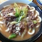 角誠 - みそ牛うどん定食\680　みそ牛うどん