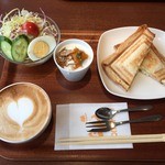 はまきた珈琲 - ホットサンドモーニング（ドリンク代+180円）_2015年2月