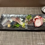 すし源 - 小鰭､金華鯖の〆鯖､真鯵､水蛸の造り