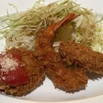 紀尾井町 とんかつ・洋食ひとみ - かにクリームコロッケ、海老フライ、牡蠣フライ