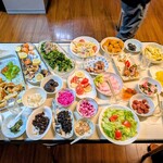 みやま荘 - 朝食バイキング(揚物、焼物、漬物、サラダ等)
