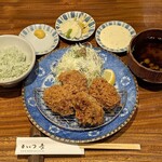 かつ吉 - かつ吉 日本橋高島屋S.C.店 かきフライ定食 税込3,000円 青しそご飯を選んで