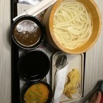 MARUGAME SEIMEN - 釜揚げ三昧うどん129ﾊﾞｰﾂ、ｴﾋﾞ天39ﾊﾞｰﾂ