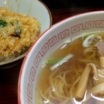 つるやラーメン店 - ラーメン・天丼セット：500円(税込)