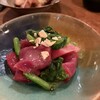 酒とめし 開放弦 - 菜の花とマグロのヌタ
