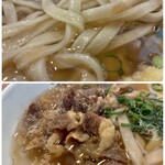 うどん大文字  - 上 もっちりの平打ち麺
下 輸入肉のはず