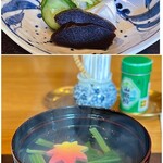 わたべ - 香の物と肝吸い