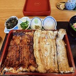 わたべ - えんま重 肝吸い付き
            上（180g）のうなぎを白焼きと蒲焼きにしたうな重（360g）