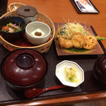 和食しゃぶしゃぶ かごの屋 竹ノ塚店 - ランチ
                                揚げ物五種を選びました。