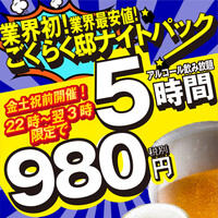 コース一覧 : 梅田熱狂酒房 ごくらく邸 梅田東通り店 - 東梅田/居酒屋