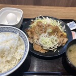 吉野家  - 料理写真:大判豚肩ロース生姜焼き定食おかず大＋生卵
1173円