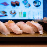 すし銚子丸 雅 - 2026.3 鹿児島アカバナ食べづくし（1,375円）ハラミ、背、しゃぶしゃぶ、炙り、なめろう軍艦