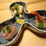 日本料理こまつ - 鱈の白子　イシガキダイ　海老