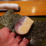 銀座おかもと - 鯖寿司の海苔巻き 2015.2.x