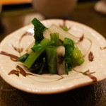 銀座おかもと - わさび菜と大根のお浸し 2015.2.x