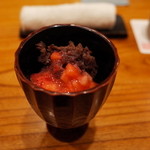 銀座おかもと - ヨーグルトのシャーベット 苺のソース あんこ 2015.2.x