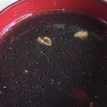 手打うどん 松屋 - 鶏出汁のつけ汁 鶏肉とネギ入