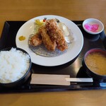 いしのまき元気いちば - 特選牡蠣フライ定食1500円  ご飯大盛り100円